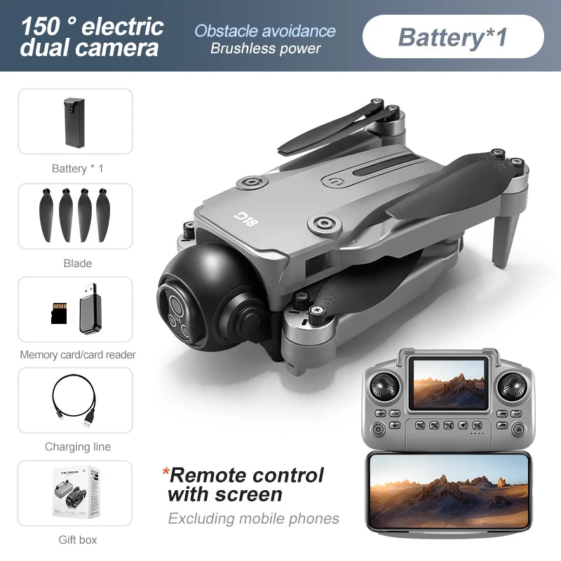 2025 Aerial Drone with 4K High-Definition Camera One Click Return 150° Electrically Adjustable Camera Best Gift