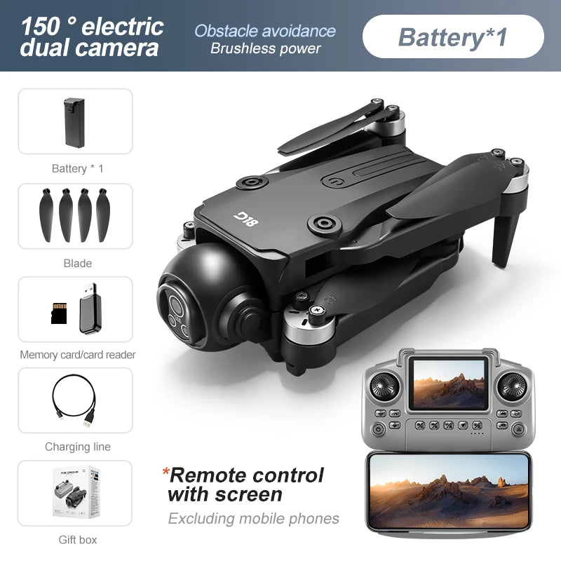 2025 Aerial Drone with 4K High-Definition Camera One Click Return 150° Electrically Adjustable Camera Best Gift