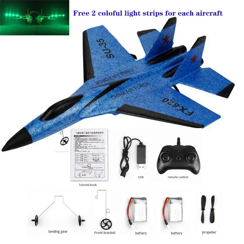 RC Plane  RC Remote Glider Wingspan SU-35 Radio Control Drones Airplanes RTF UAV Xmas Children Gift Assembled Flying Model Toys