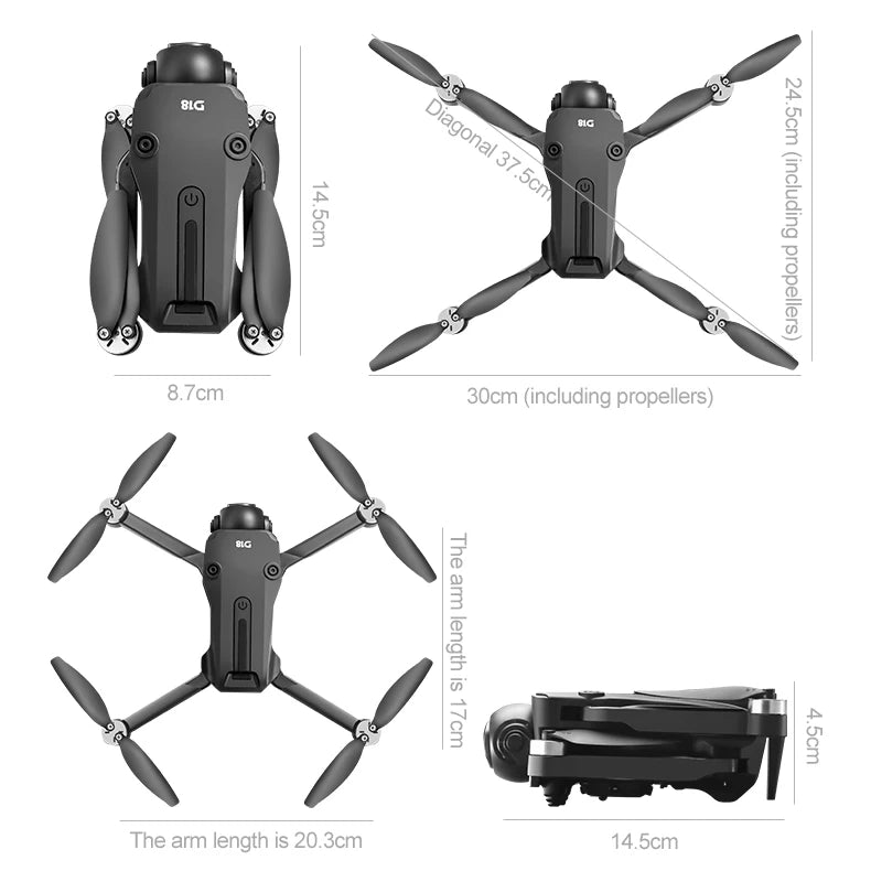 2025 Aerial Drone with 4K High-Definition Camera One Click Return 150° Electrically Adjustable Camera Best Gift