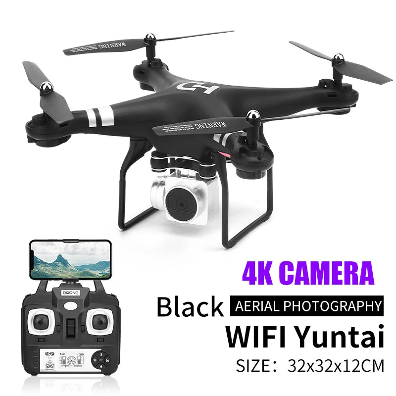 RC Drone With Camera HD 4K WIFI Real Time Video Altitude Headless One Key Return Quadcopter FPV Remote Control Helicopter Toys
