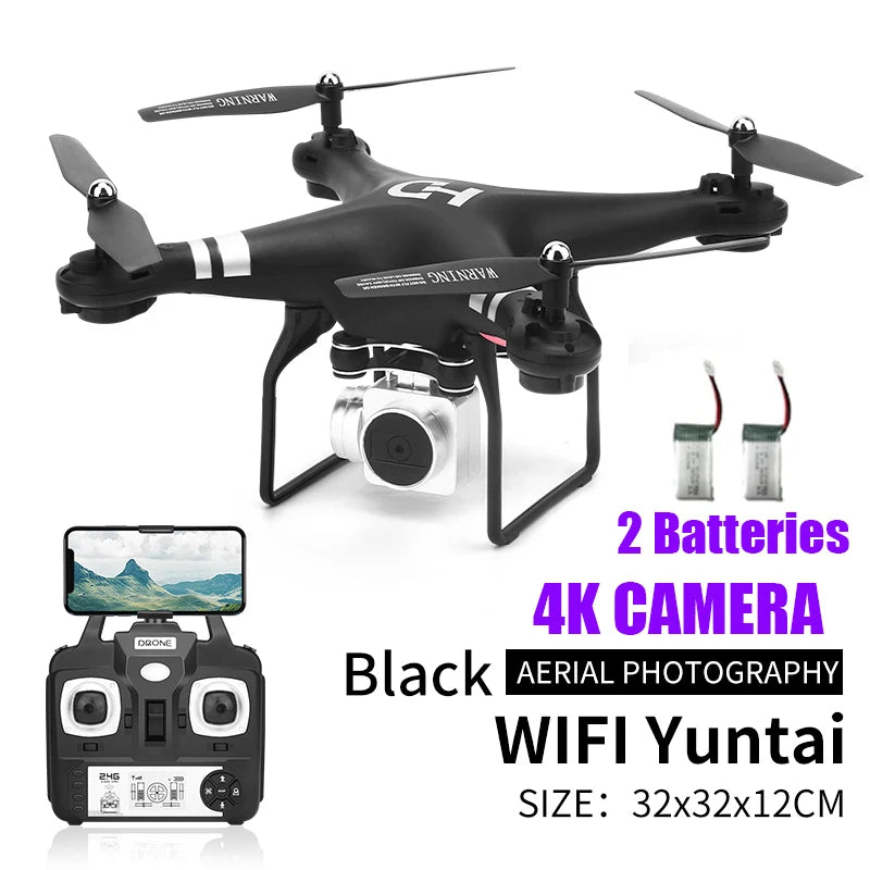 RC Drone With Camera HD 4K WIFI Real Time Video Altitude Headless One Key Return Quadcopter FPV Remote Control Helicopter Toys
