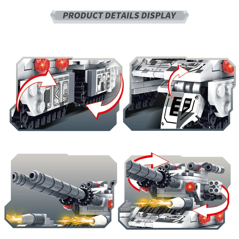 2025 WW2 Military Vehicle Tank 8in1 Airplane Truck Model Building Blocks DIY Bricks Kids Construction Toys Gifts for Boys Adult